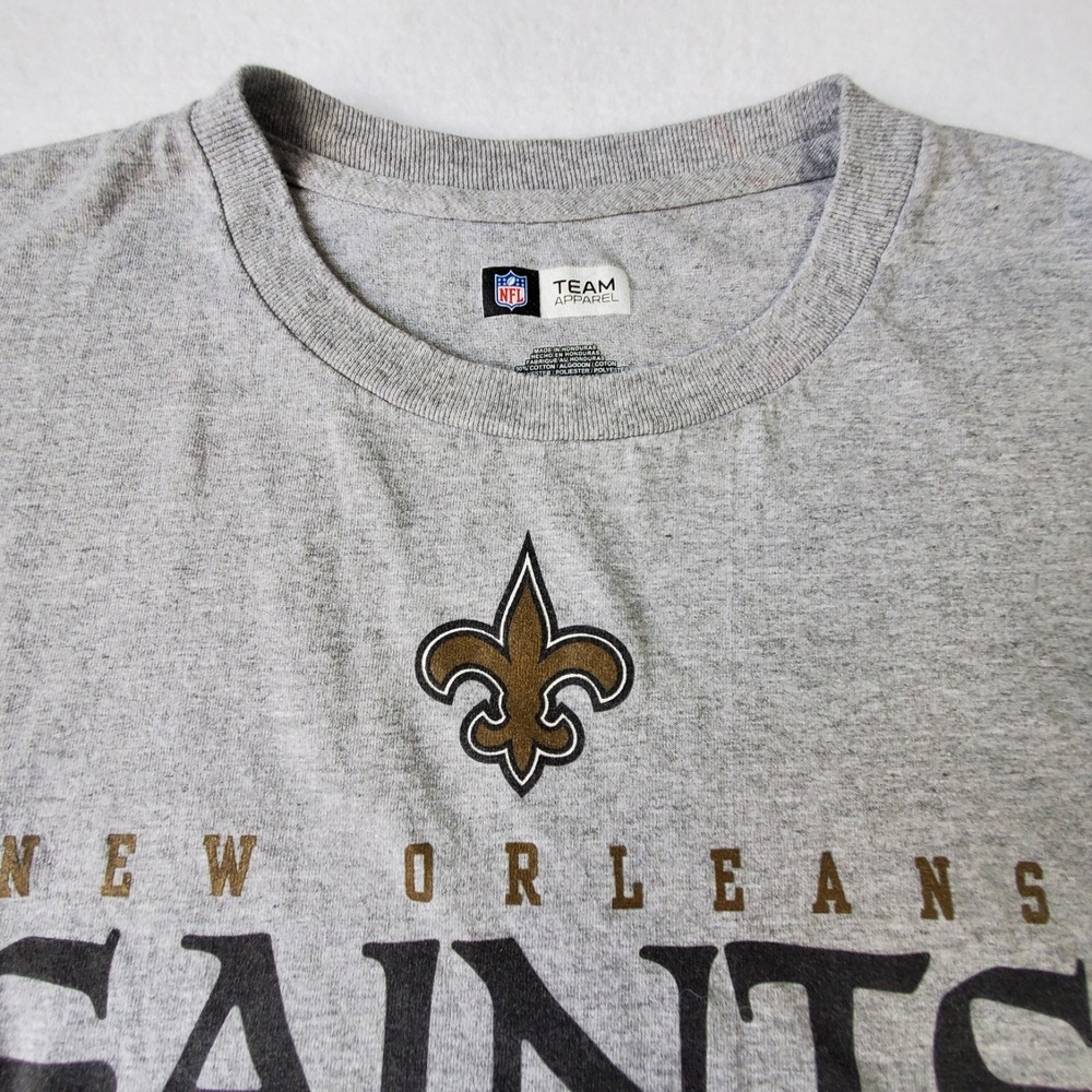 New Orleans Saints NFL Team Apparel T Shirt XL Gray Football Graphic - Picture 3 of 9